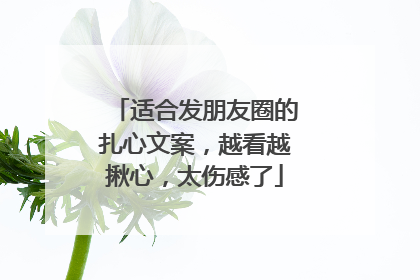 适合发朋友圈的扎心文案,越看越揪心,太伤感了