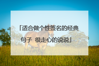 适合做个性签名的经典句子 很走心的说说