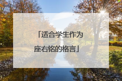 适合学生作为座右铭的格言
