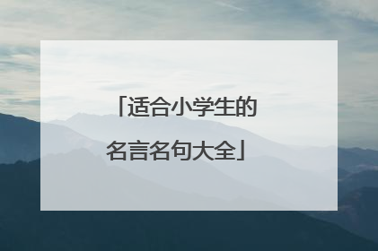 适合小学生的名言名句大全