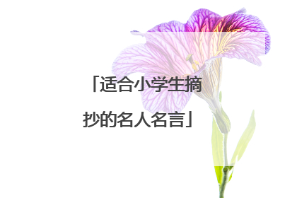 适合小学生摘抄的名人名言