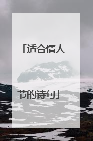 适合情人节的诗句