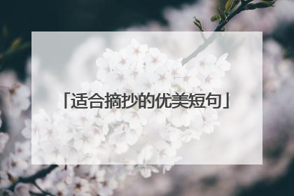 适合摘抄的优美短句