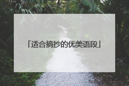 适合摘抄的优美语段