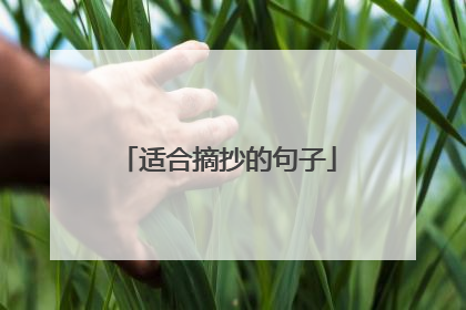 适合摘抄的句子