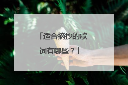 适合摘抄的歌词有哪些?
