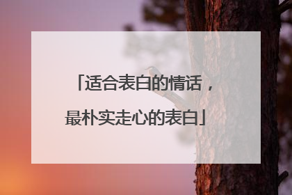 适合表白的情话,最朴实走心的表白