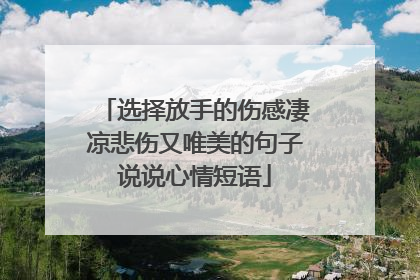 选择放手的伤感凄凉悲伤又唯美的句子说说心情短语