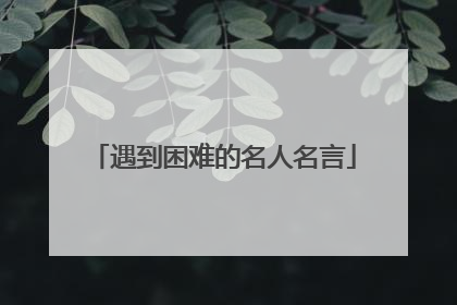 遇到困难的名人名言