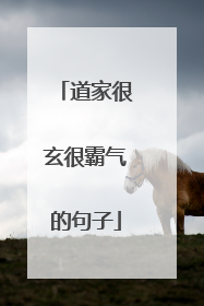 道家很玄很霸气的句子