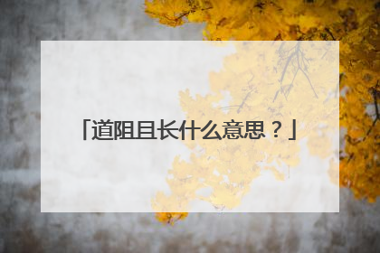 道阻且长什么意思？