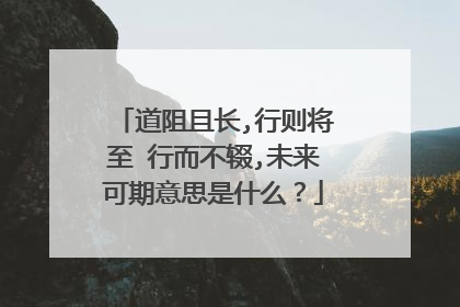 道阻且长,行则将至 行而不辍,未来可期意思是什么？