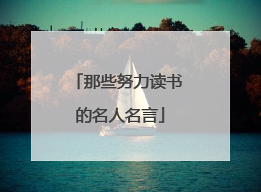 那些努力读书的名人名言