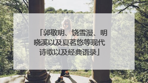 郭敬明、饶雪漫、明晓溪以及夏茗悠等现代诗歌以及经典语录