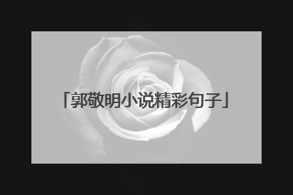 郭敬明小说精彩句子