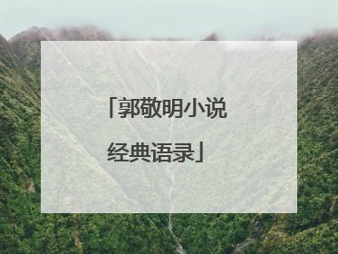 郭敬明小说经典语录