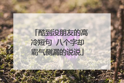 酷到没朋友的高冷短句 八个字却霸气侧漏的说说