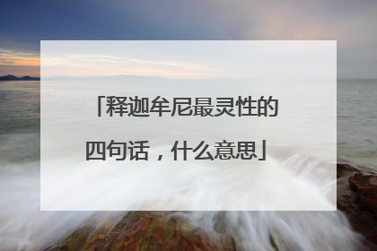 释迦牟尼最灵性的四句话,什么意思