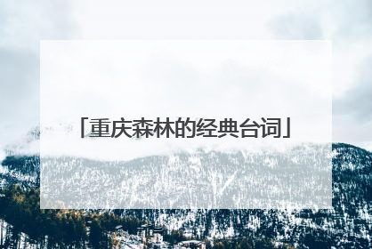 重庆森林的经典台词