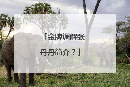 金牌调解张丹丹简介?
