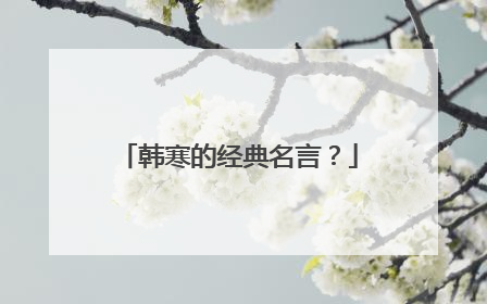 韩寒的经典名言？