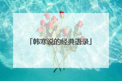 韩寒说的经典语录