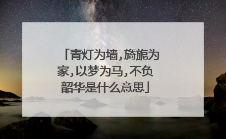 青灯为墙,旖旎为家,以梦为马,不负韶华是什么意思