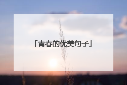 青春的优美句子