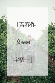 青春作文600字初一