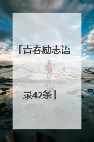 青春励志语录42条