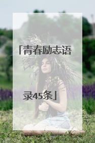 青春励志语录45条