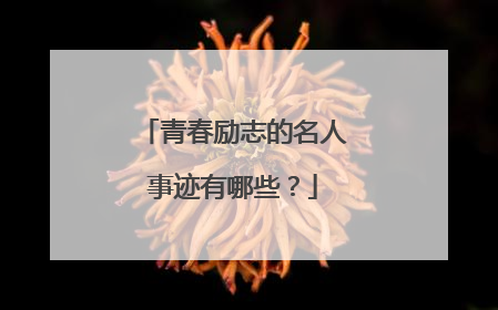 青春励志的名人事迹有哪些？