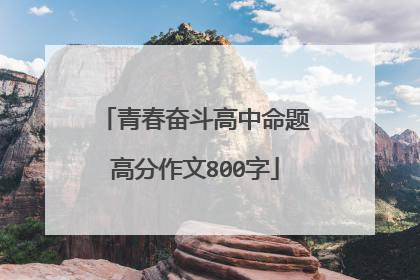青春奋斗高中命题高分作文800字