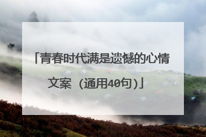 青春时代满是遗憾的心情文案 (通用40句)