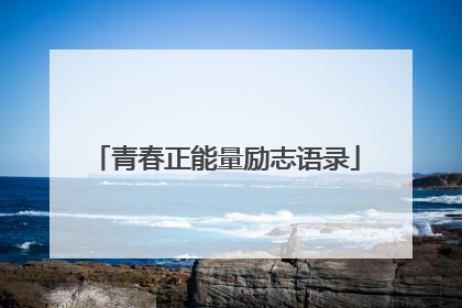 青春正能量励志语录
