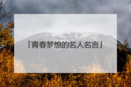青春梦想的名人名言