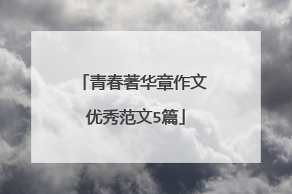 青春著华章作文优秀范文5篇