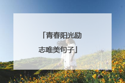 青春阳光励志唯美句子