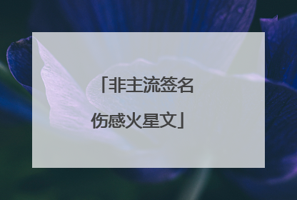 非主流签名伤感火星文