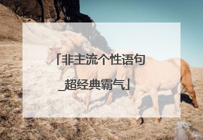 非主流个性语句_超经典霸气