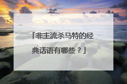 非主流杀马特的经典话语有哪些?