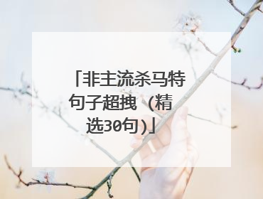 非主流杀马特句子超拽 (精选30句)