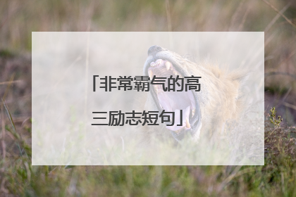 非常霸气的高三励志短句
