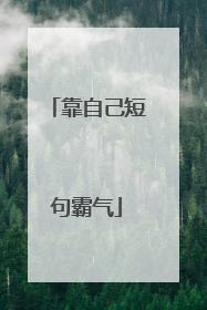 靠自己短句霸气