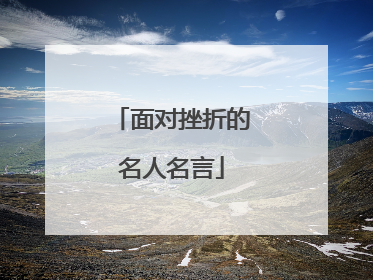 面对挫折的名人名言