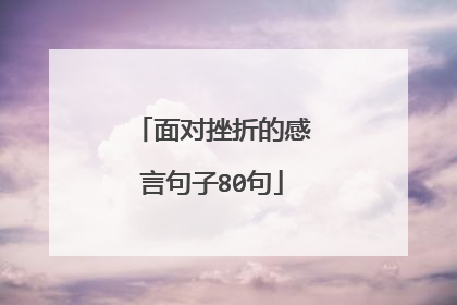 面对挫折的感言句子80句