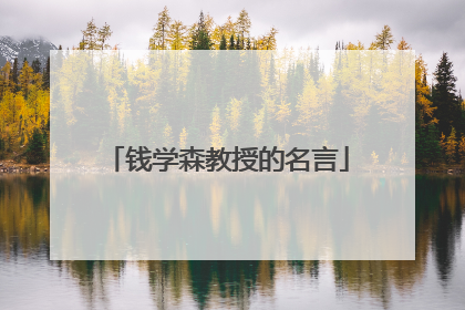 钱学森教授的名言