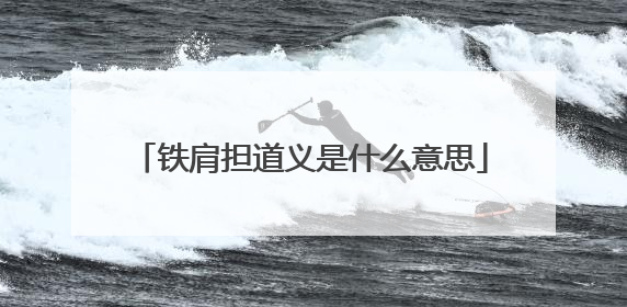 铁肩担道义是什么意思