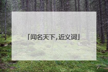 闻名天下,近义词
