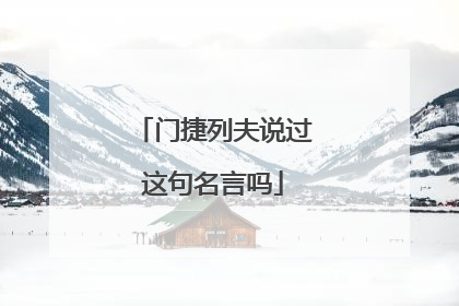 门捷列夫说过这句名言吗